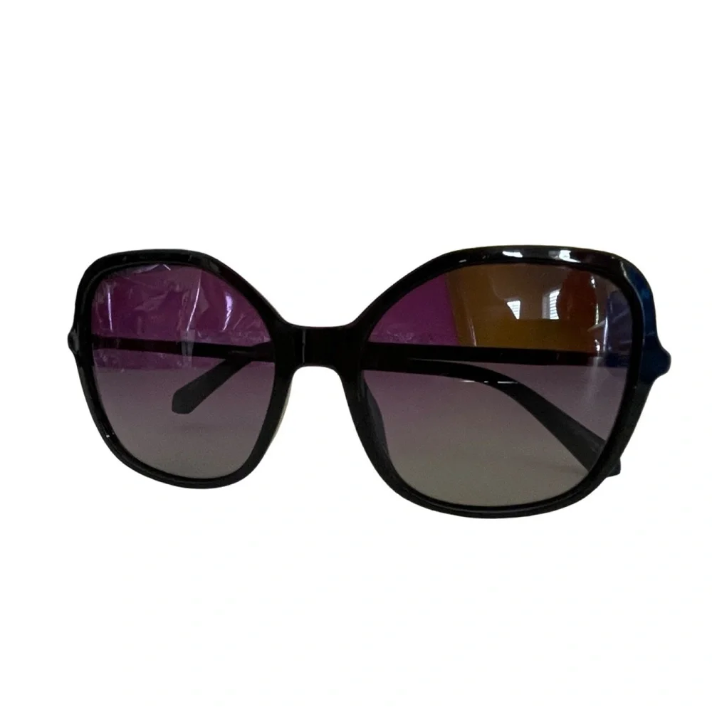 Lilly Pulitzer Norah Polarized Oversized Square Sunglasses Onyx Black